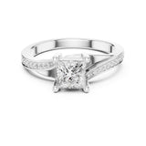 Princess Lab Grown Diamond Cathedral Engagement Ring