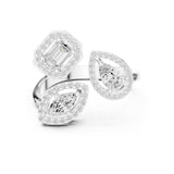 Mixed Lab Grown Diamond Halo Engagement Ring