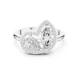 Pear & Marquise Lab Grown Diamond Halo Engagement Ring