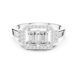Emerald Lab Grown Diamond Halo Engagement Ring