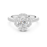 Cushion Lab Grown Diamond Halo Engagement Ring