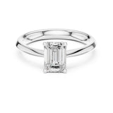 Emerald Lab Grown Diamond Solitaire Engagement Ring