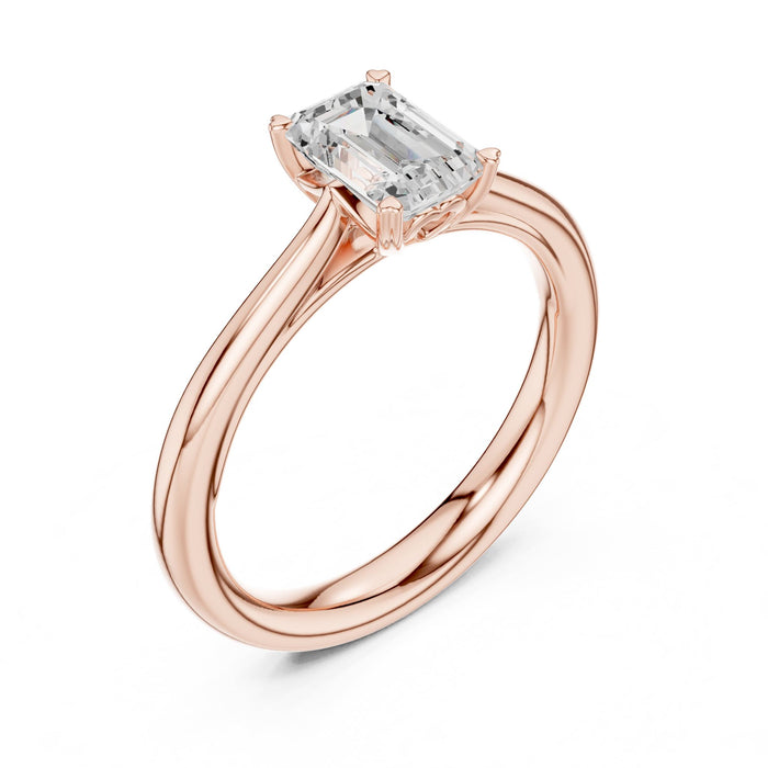 Emerald Lab Grown Diamond Solitaire Engagement Ring rose gold video