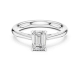 Emerald Lab Grown Diamond Solitaire Engagement Ring