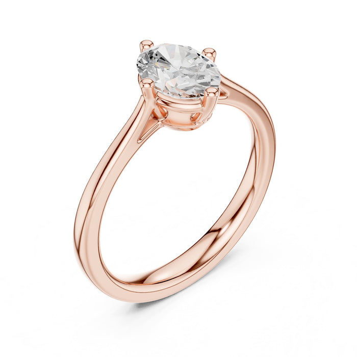 Oval Lab Grown Diamond Solitaire Engagement Ring rose gold video