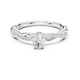 Oval Lab Grown Diamond Twisted Engagement Ring
