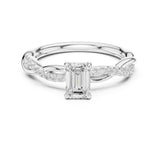 Emerald Lab Grown Diamond Twisted Engagement Ring