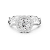 Round Lab Grown Diamond Halo Engagement Ring