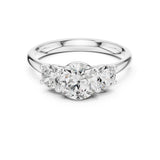 Round Lab Grown Diamond Three-Stone Engagement Ring
