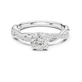Round Lab Grown Diamond Twisted Engagement Ring