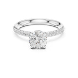 Round Lab Grown Diamond Hidden-Halo Engagement Ring