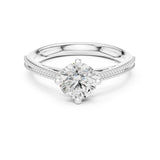 Round Lab Grown Diamond Split-Shank Engagement Ring