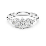 Round Lab Grown Diamond Three-Stone Engagement Ring