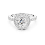 Round Lab Grown Diamond Halo Engagement Ring