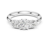 Round Lab Grown Diamond Three-Stone Engagement Ring
