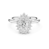 Pear Lab Grown Diamond Halo Engagement Ring