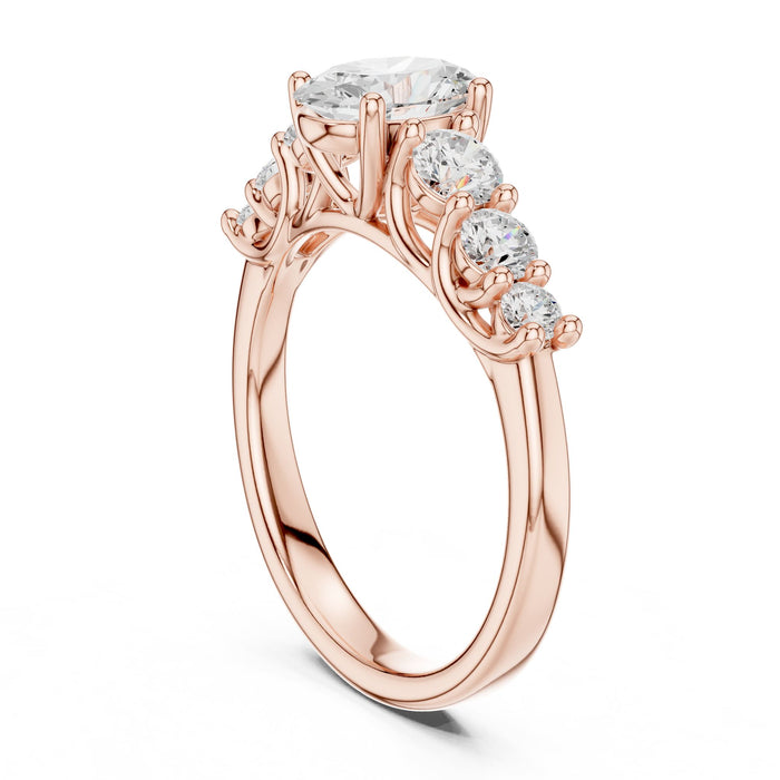 Oval Lab Grown Diamond Side-Stone Engagement Ring yellow gold video