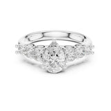 Pear Lab Grown Diamond Side-Stone Engagement Ring