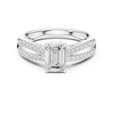 Emerald Lab Grown Diamond Split-Shank Engagement Ring