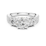 Round Lab Grown Diamond Three-Stone Engagement Ring