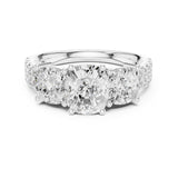 Cushion Lab Grown Diamond Three-Stone Engagement Ring