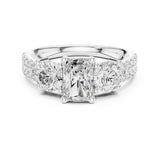 Emerald Lab Grown Diamond Three-Stone Engagement Ring