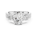 Oval  Lab Grown Diamond Three-Stone Engagement Ring