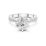 Round Lab Grown Diamond Pave Engagement Ring