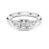 Emerald Lab Grown Diamond Three-Stone Engagement Ring