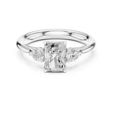 Emerald Lab Grown Diamond Three-Stone Engagement Ring