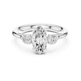 Marquise Lab Grown Diamond Three-Stone Engagement Ring