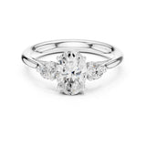 Oval Lab Grown Diamond Three-Stone Engagement Ring