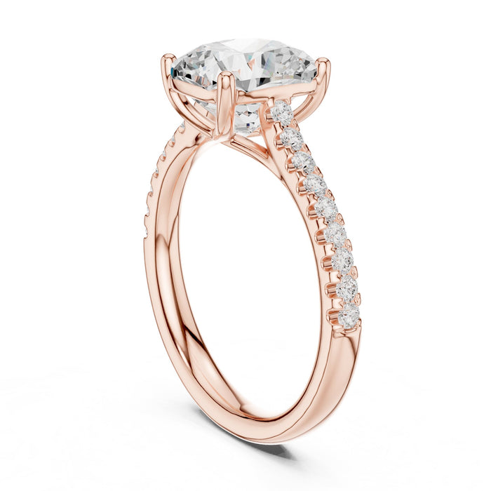 Cushion Lab Grown Diamond Pave Engagement Ring yellow gold video