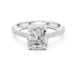 Cushion Lab Grown Diamond Pave Engagement Ring