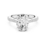 Oval Lab Grown Diamond Pave Engagement Ring