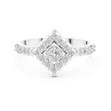 Princess Lab Grown Diamond Halo Engagement Ring