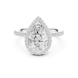 Pear Lab Grown Diamond Halo Engagement Ring