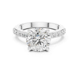 Round Lab Grown Diamond Pave Engagement Ring