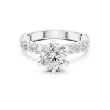 Round Lab Grown Diamond Pave Engagement Ring