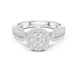 Round Lab Grown Diamond Halo Engagement Ring