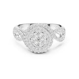 Round Lab Grown Diamond Halo Engagement Ring