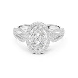 Round Lab Grown Diamond Halo Engagement Ring