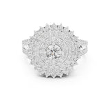 Round Lab Grown Diamond Halo Engagement Ring