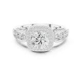 Round Lab Grown Diamond Halo Engagement Ring