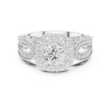 Round Lab Grown Diamond Halo Engagement Ring