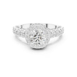 Round Lab Grown Diamond Halo Engagement Ring