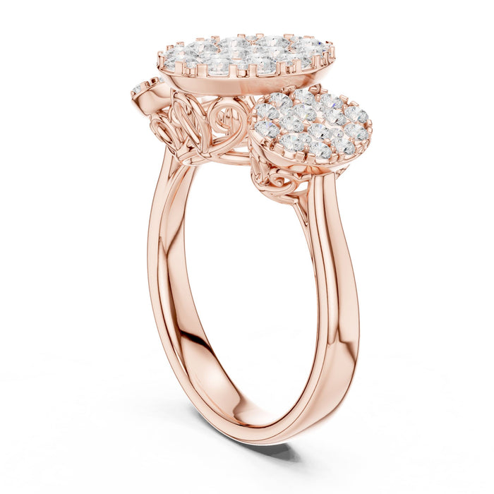 Round  Lab Grown Diamond Cluster Engagement Ring yellow gold video