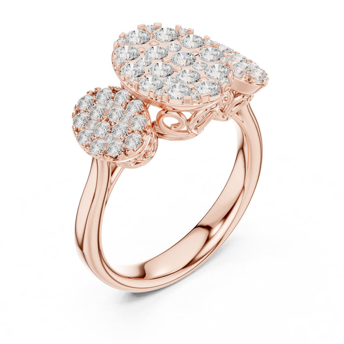 Round  Lab Grown Diamond Cluster Engagement Ring rose gold video