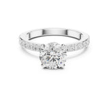 Round Lab Grown Diamond Hidden-Halo Engagement Ring