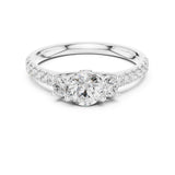 Round Lab Grown Diamond Three-Stone Engagement Ring